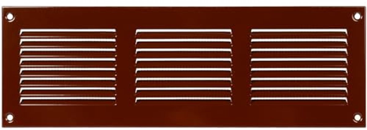 Ventilatierooster 30 x 10 cm - Bruin metalen luchtteruglooprooster met ongediertebescherming