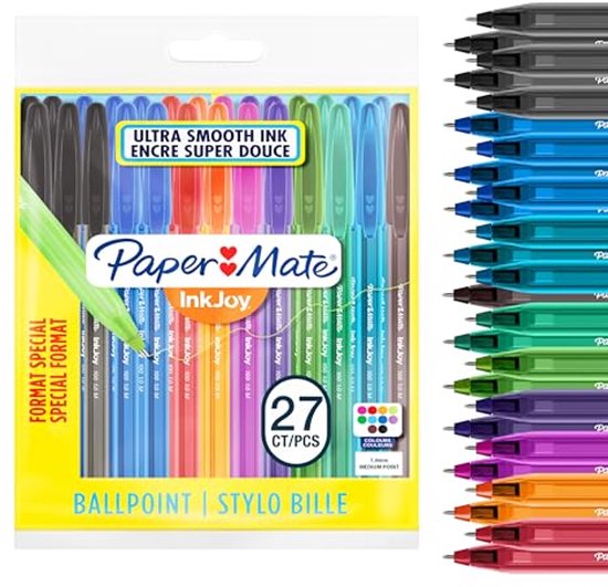 Paper Mate InkJoy 100ST balpen Gemiddelde punt (1,0 mm). 27 Stuk Fun-Farben