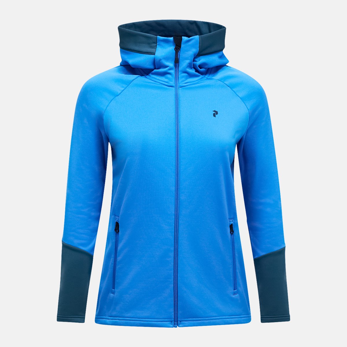 PEAK PERFORMANCE RIDER ESSENTIALS MIDLAYER ZIP HOOD WOMEN Azure ascent Blauw