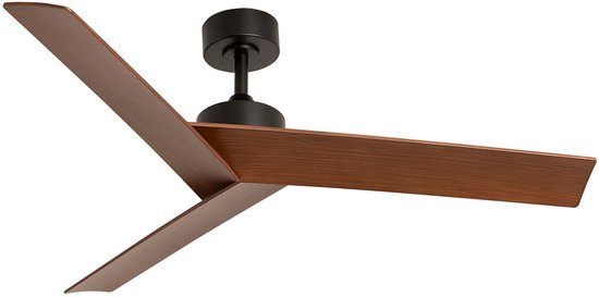 Plafondventilator 132 cm stil 40W met zomer- en winterfunctie, timer en afstandsbediening, zwart/hout
