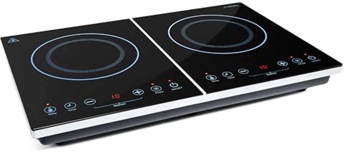 A-rival Inductiekookplaat, 2 platen, zuinige digitale kookplaten, TÜV-GS, 3500 W, dubbele inductiekookplaat, dubbele inductiekookplaat met inductie, mobiel, camping-inductiekookplaat