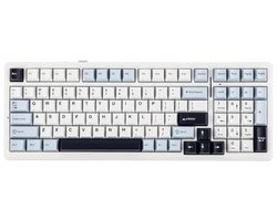 EPOMAKER xAULA F99 Wireless Mechanical Keyboard,Hot Swappable Gasket Customized Gaming Keyboard with Five Layers Filling, Bluetooth/2.4GHz/USB-C,RGB, 8000mAh Battery (Blue, Greywood Switch)