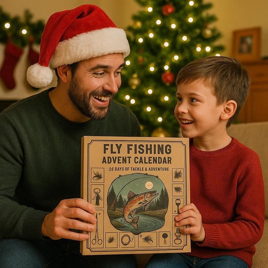 Calendrier de l'avent - Pêche - 78 pièces - Cadeau pour hommes - Amateurs de pêche - Bleu - Maison