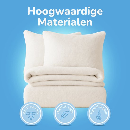 Decoware® Teddy Fleece Dekbedovertrek - Wit - Lits-jumeaux - 240x220 cm + 2 Kussenslopen 60x70 cm - Dubbelzijdig - Heerlijk Warm van Decoware — afbeelding 2