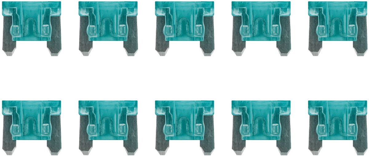 ProRide Steekzekeringen Micro 15A - Blauw - Geschikt voor auto, boot en camper - 10 stuks