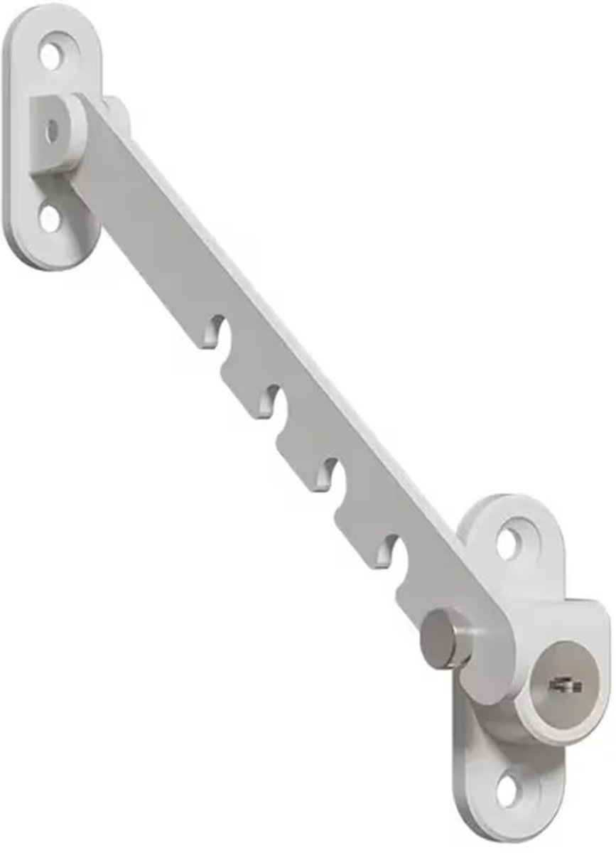 4 stuks raambeveiliging, zinklegering raam draaibegrenzer, raam extra slot veiligheidssloten, extra Sash Jammer deurslot, T-vorm, wit