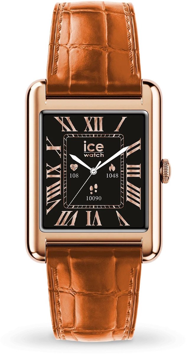 Ice Watch ICE smart TK 2.0 - Rose-gold - Cognac croco 025383 Horloge - Leer - Bruin - Ø 37 mm