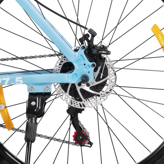 Bamcbase Sedona voorvering mountainbike - 27.5" - aluminium frame - 21 versnellingen - handrem - mechanische schijfremmen - Bell - spatborden - blauw - Geschikt voor buitenactiviteiten in de lente van Bamcbase — afbeelding 5