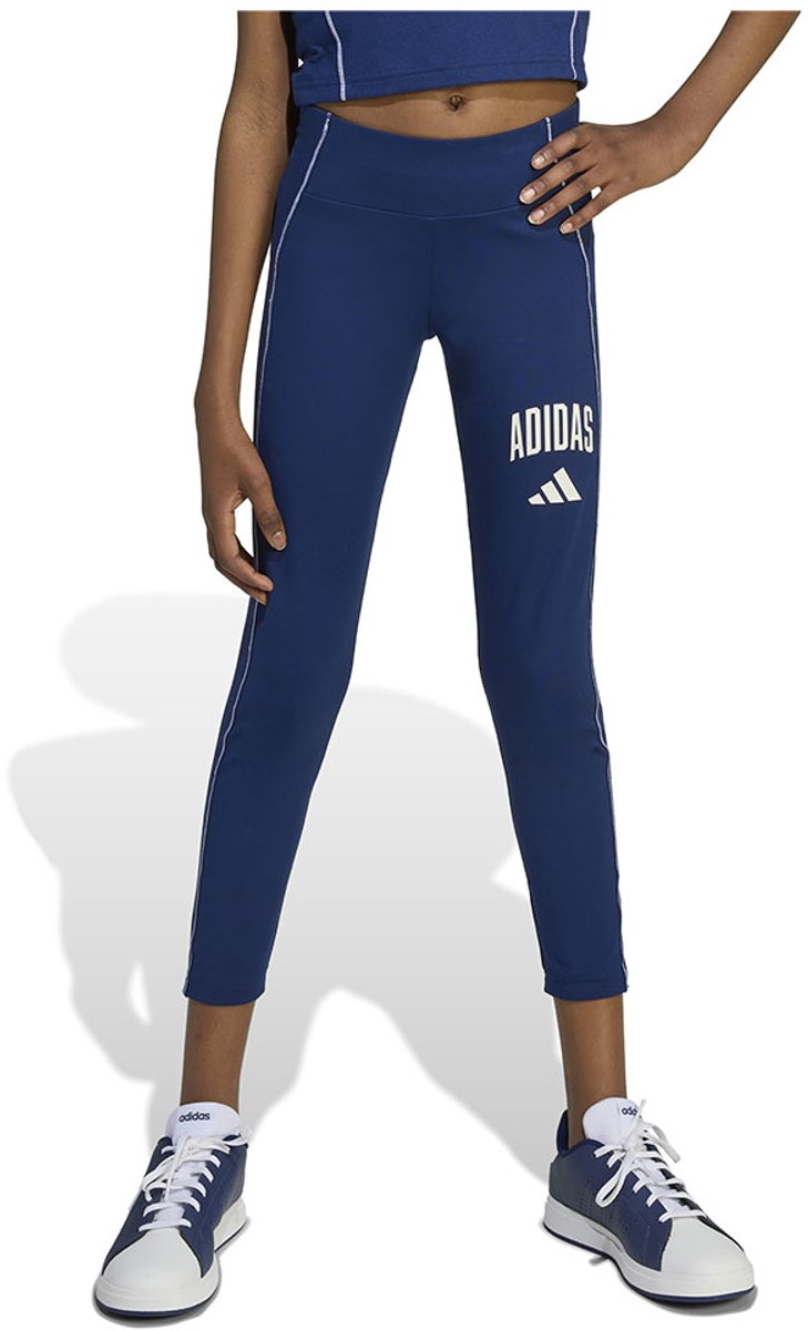 Adidas Train Essentials Collegiate Print Leggings 5-6 Years Meisjes Blauw