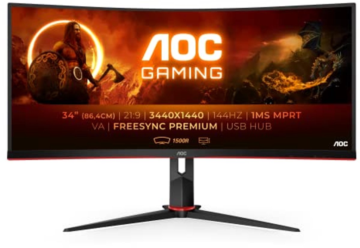 Image of 34 Inch Curved Gaming Monitor met Free-Sync en 144 Hz