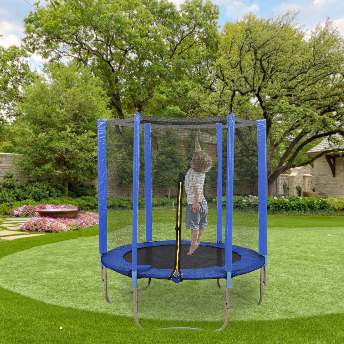 PIPIPOXER- Trampoline Tuintrampoline Veiligheidsnet Diameter: 1,5 m Maximaal gewicht: 120 kg Blauw — afbeelding 7