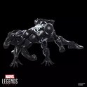 Marvel Legends Dark Avengers Spider-Man actiefiguur, zwart met wit spinnenlogo en zes extra armen, in aanvalspositie.
