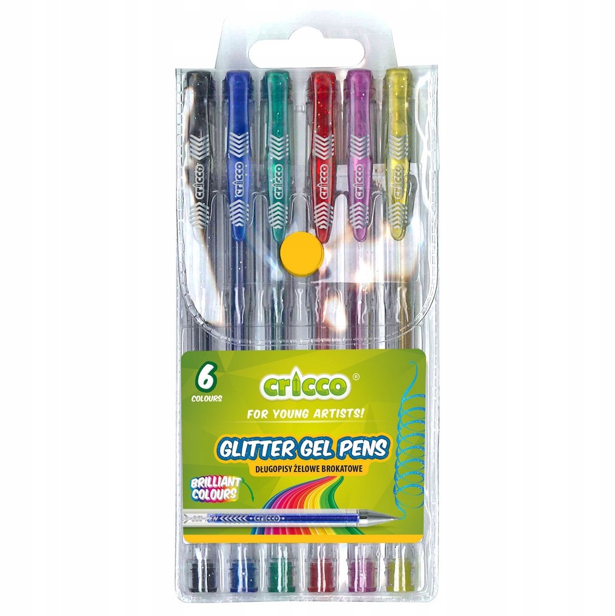 Cricco glittergelpenset - 6 levendige kleuren