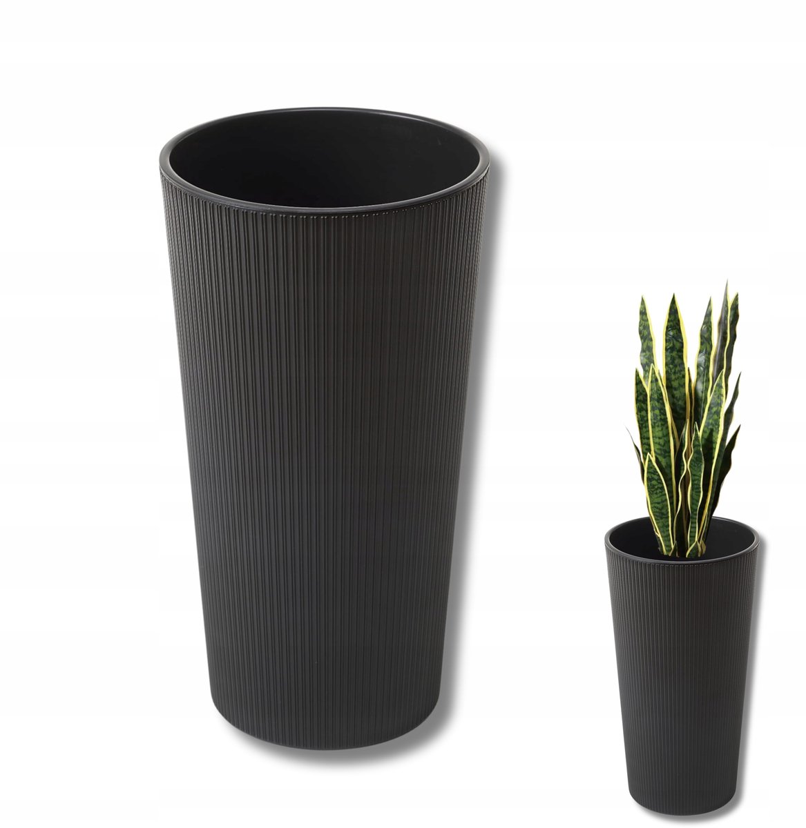 Lilia Jumper Pot Zwart Mat 19cm x 36cm met Inzetstuk