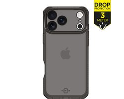 ITSKINS Hoesje geschikt voor Apple iPhone 17 Pro Max Telefoonhoesje Flexibel TPU | ITSKINS Level 2 SpectrumClear R Backcover Shockproof | Schokbestendig iPhone 17 Pro Max Telefoonhoesje | Anti Shock Proof - Smoke | Zwart