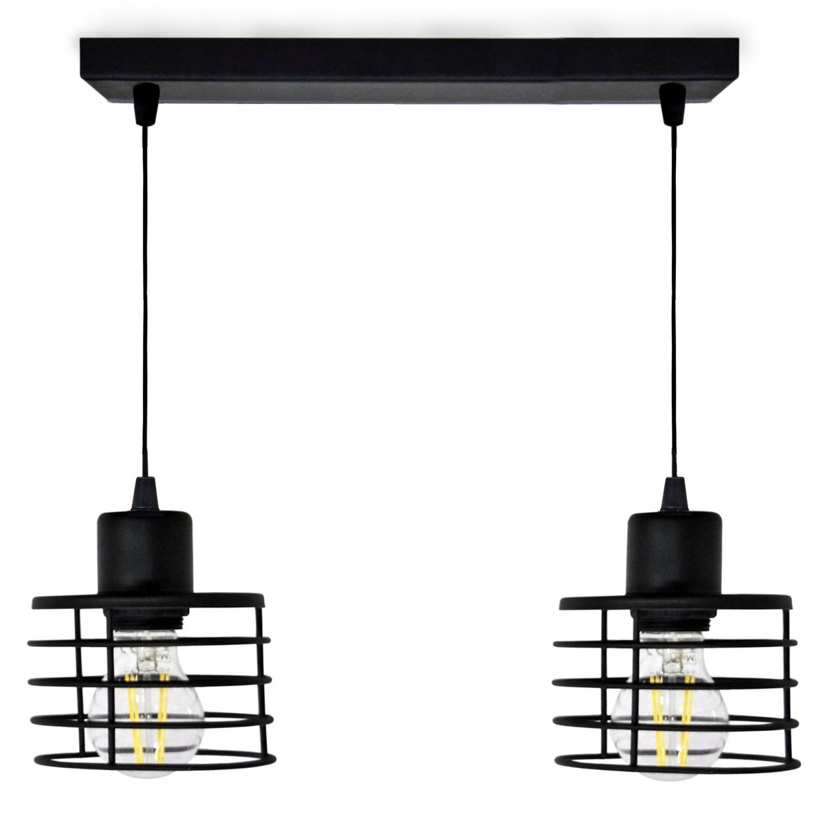 Hanglamp Zwart Metaal E27 2-lichts - Modern Design Veer