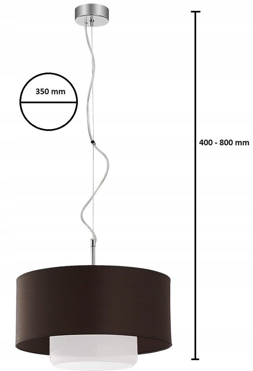 AVEO hanglamp 1-lichts, wit/venge kap, metaal, 80cm hoog