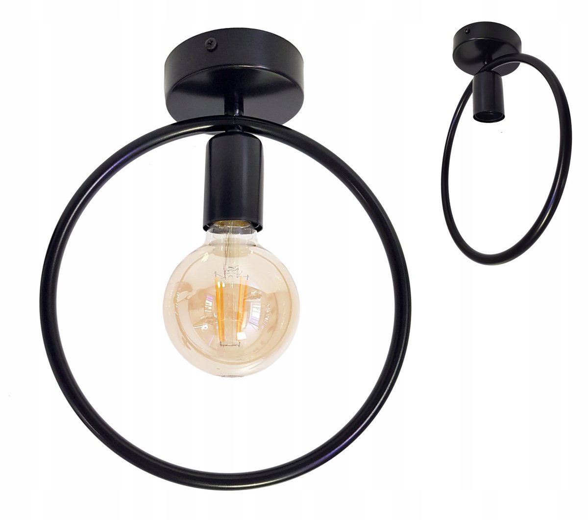 Zwarte Plafondlamp E27 Stijlvol Metaal voor Edison Lampen