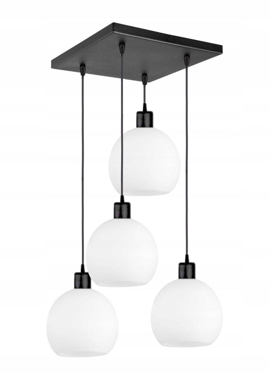 DORA Hanglamp Vierkant Zwart Metaal E27 4x60W