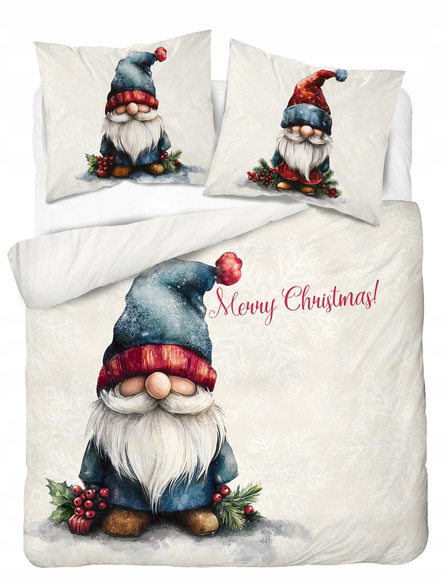 Kerstkatoen Beddengoed Set 160x200 cm met Elfen & Starren