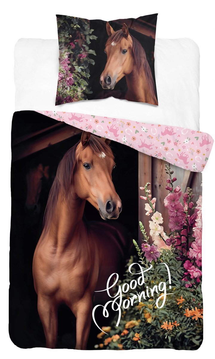 Dekbedovertrek Katoen 160x200cm - Paardenprint - Kinderen