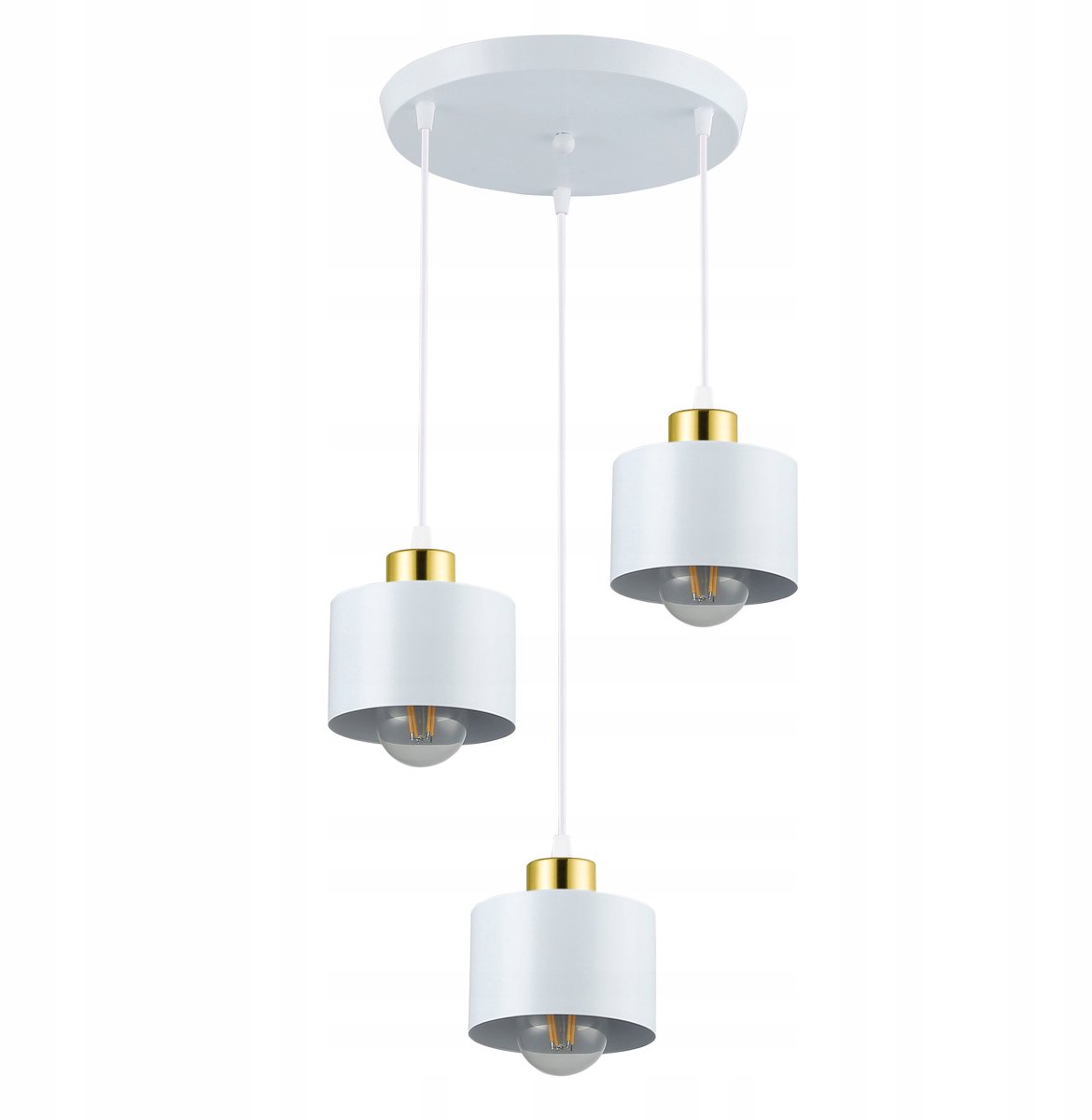 Hanglamp Kroonluchter LED E27 Wit Goud Loft Design