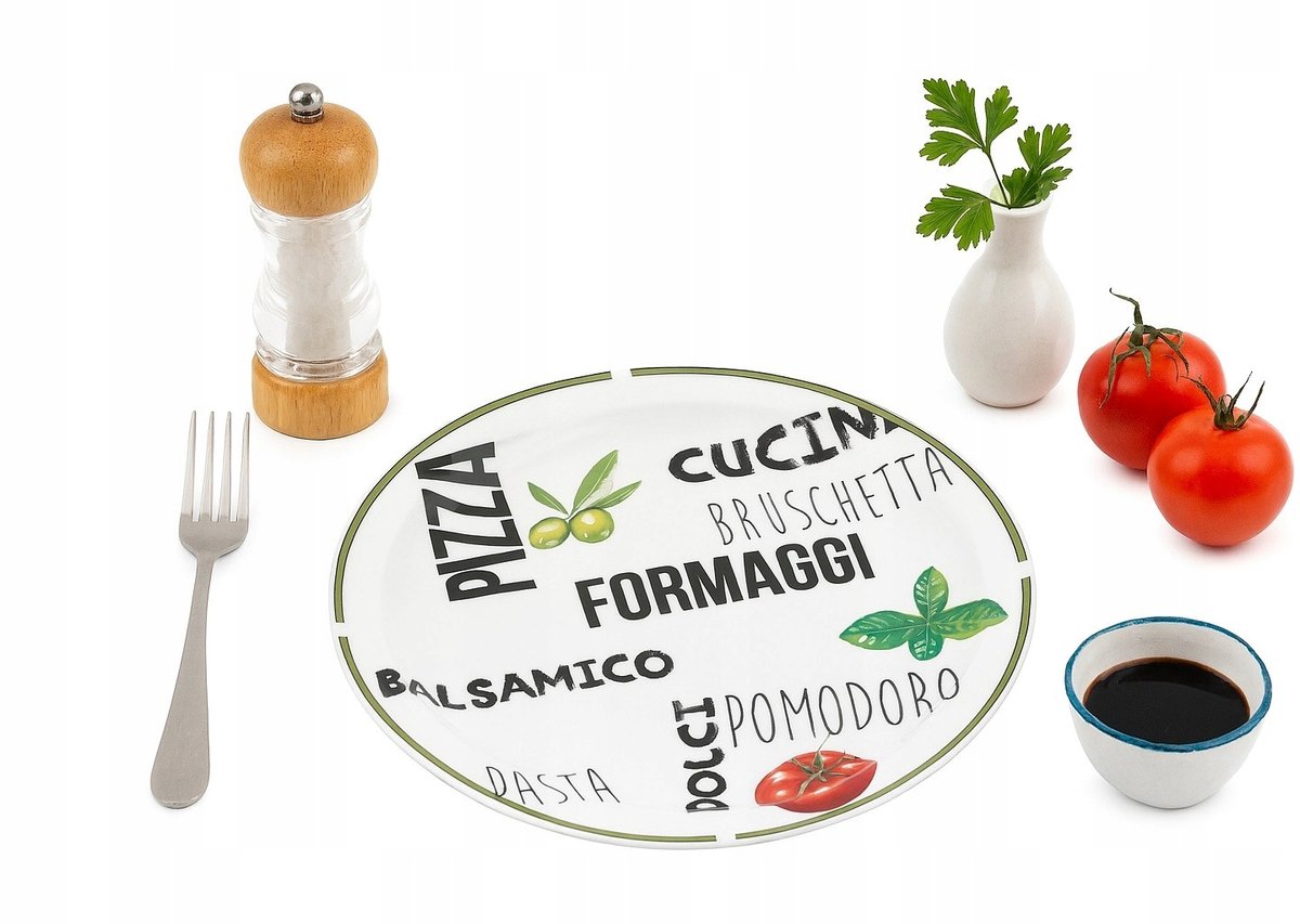 Pizzatafel 30,5 cm met groene rand - Decoratief en functioneel