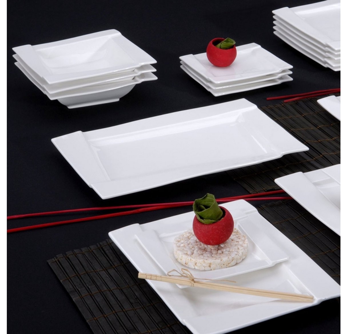 Ambition Kubiko Porseleinen Dessertbord 20x20cm - Modern Design