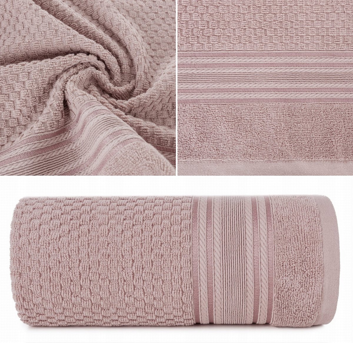 Luxe Katoenen Badstof Handdoek 50x90cm - Poederroze, 500gsm