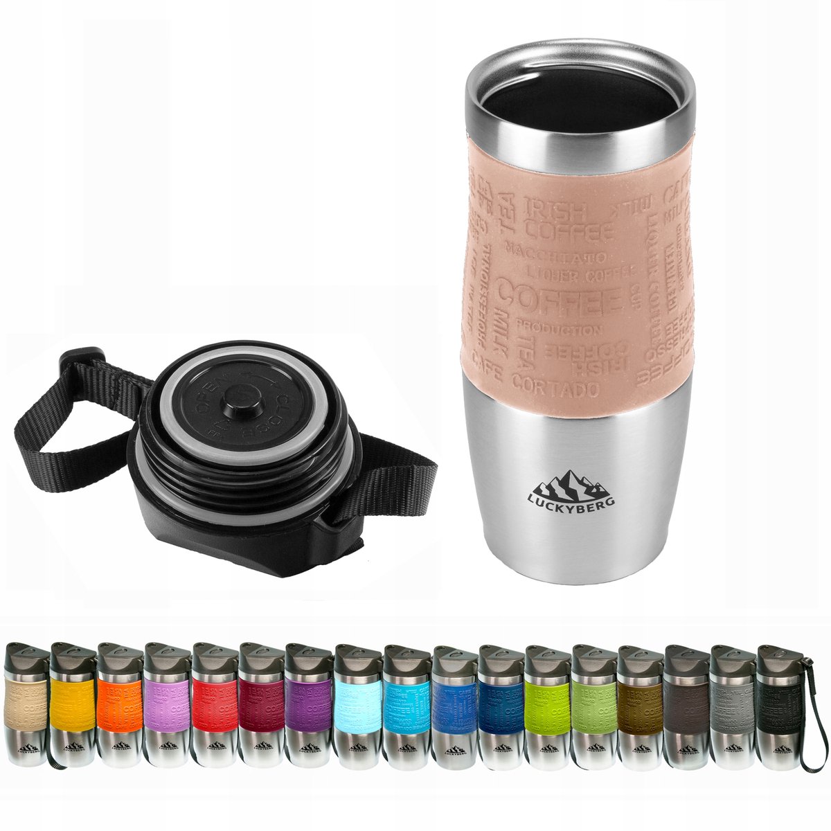LUCKYBERG Thermos Mok 400ml - RVS, Warm/Koud 6-8u