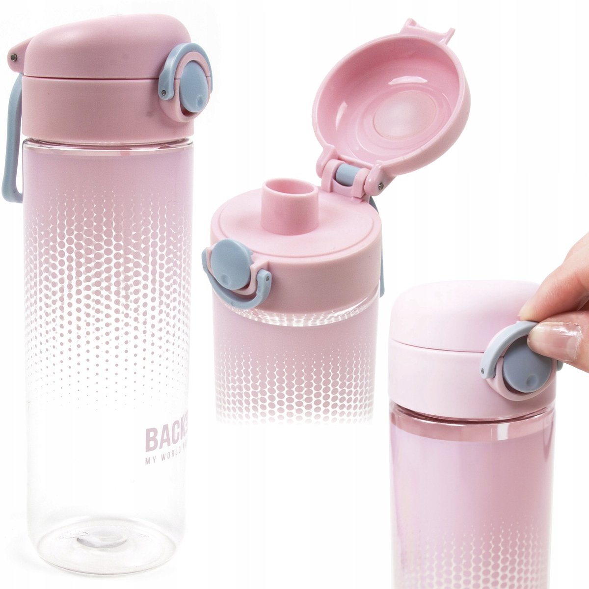DERFORM BackUp Bidon 0,6L Tritan - BPA-vrij, Romantisch Roze