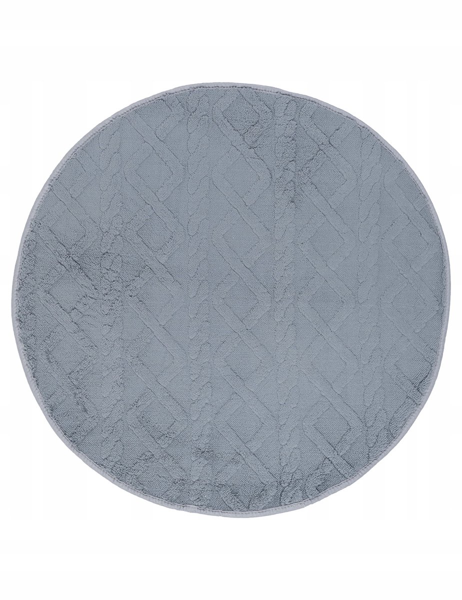 Ronde Badmat 67x67cm Antislip Pluche Donkergrijs