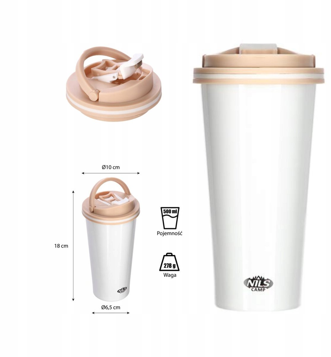 Nils Camp NCB18 Thermosbeker RVS - 500ml, Dubbelwandig, Antislip