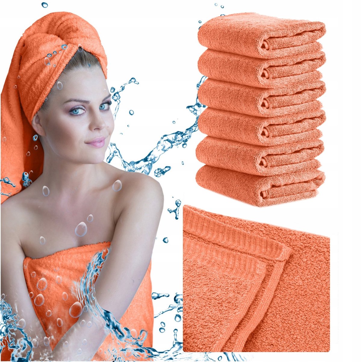 Terry Handdoekset 50x100 cm - 6 Stuks - Hoge Absorptie