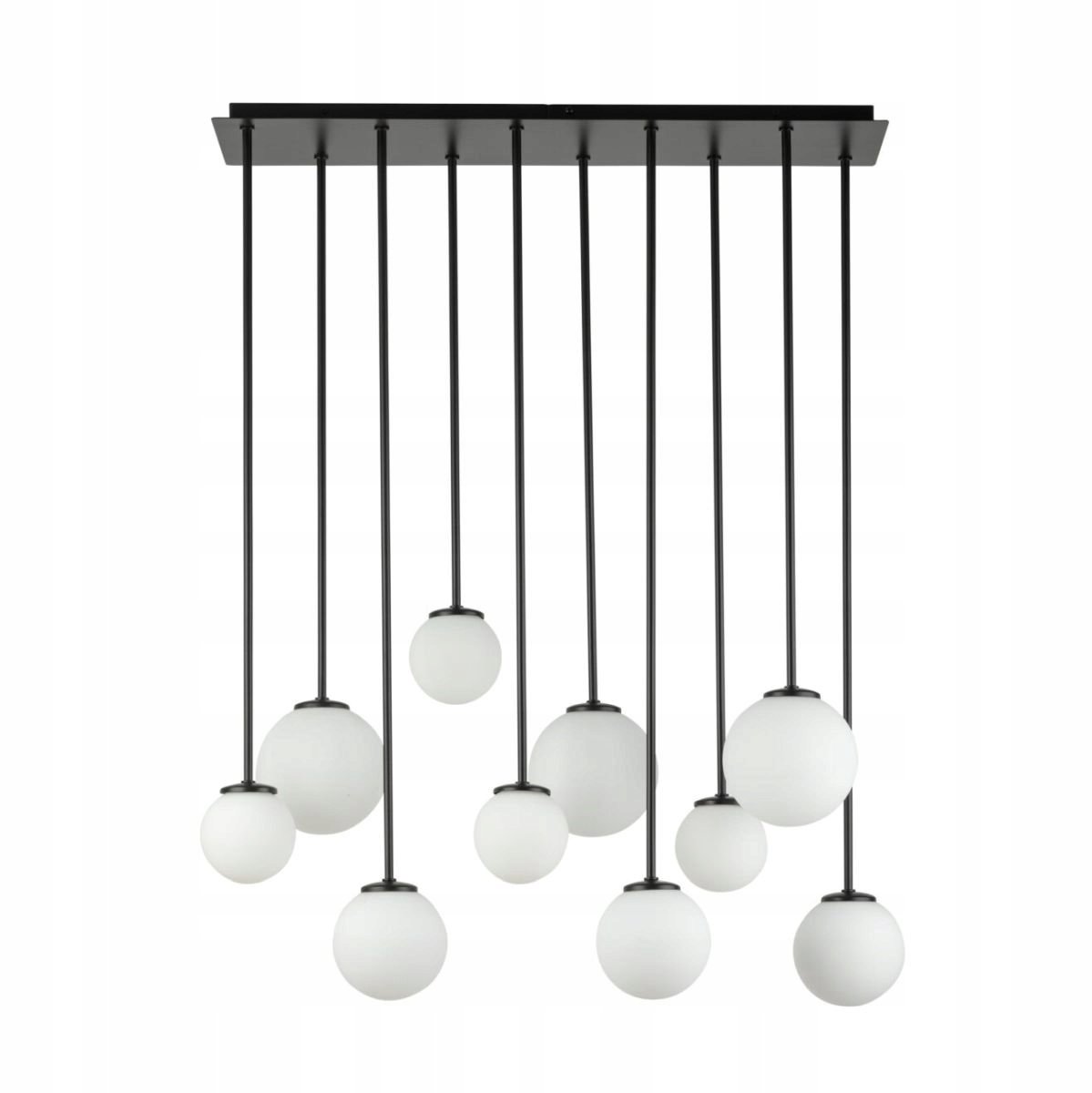 Tulia 10 Hanglamp: Zwart-Wit, Melkglas Bollen, Sigma Lighting