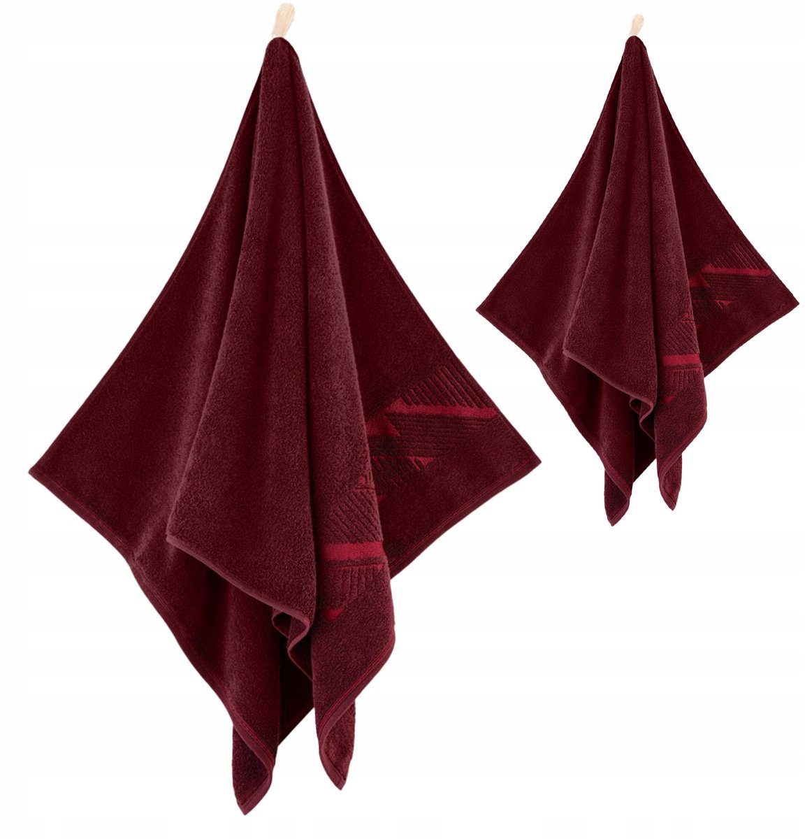 Zwoltex Egyptische Katoenen Handdoek Set 50x90 & 70x140cm Bordo