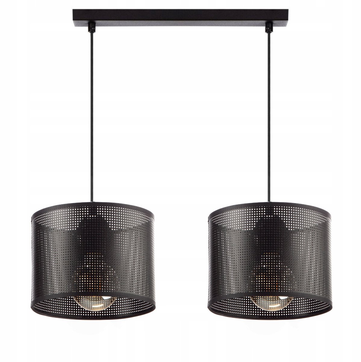 Zwarte Hanglamp met Gaaslampenkap, LED, 2-lichts