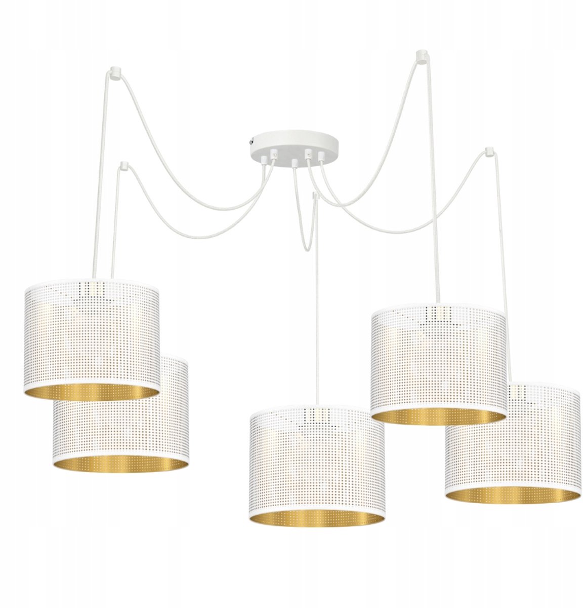 Hanglamp Spider Metaal Wit 5-lichts E27 200cm