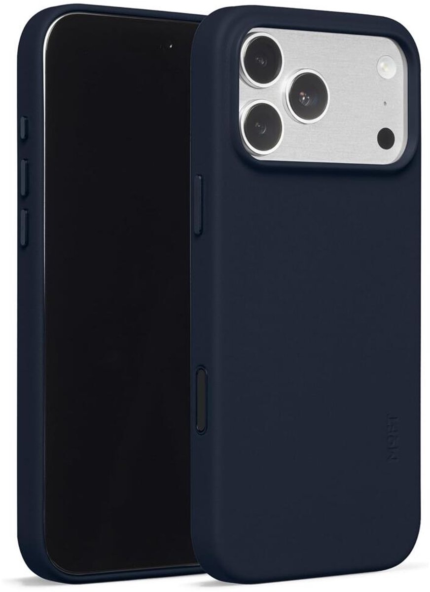MOFT Hoesje Geschikt voor iPhone 17 Pro Max - MOVAS Snap Back Cover - Compatibel met MagSafe - Vegan Leer Case - Beschermhoes Dun - Duurzaam - Navy