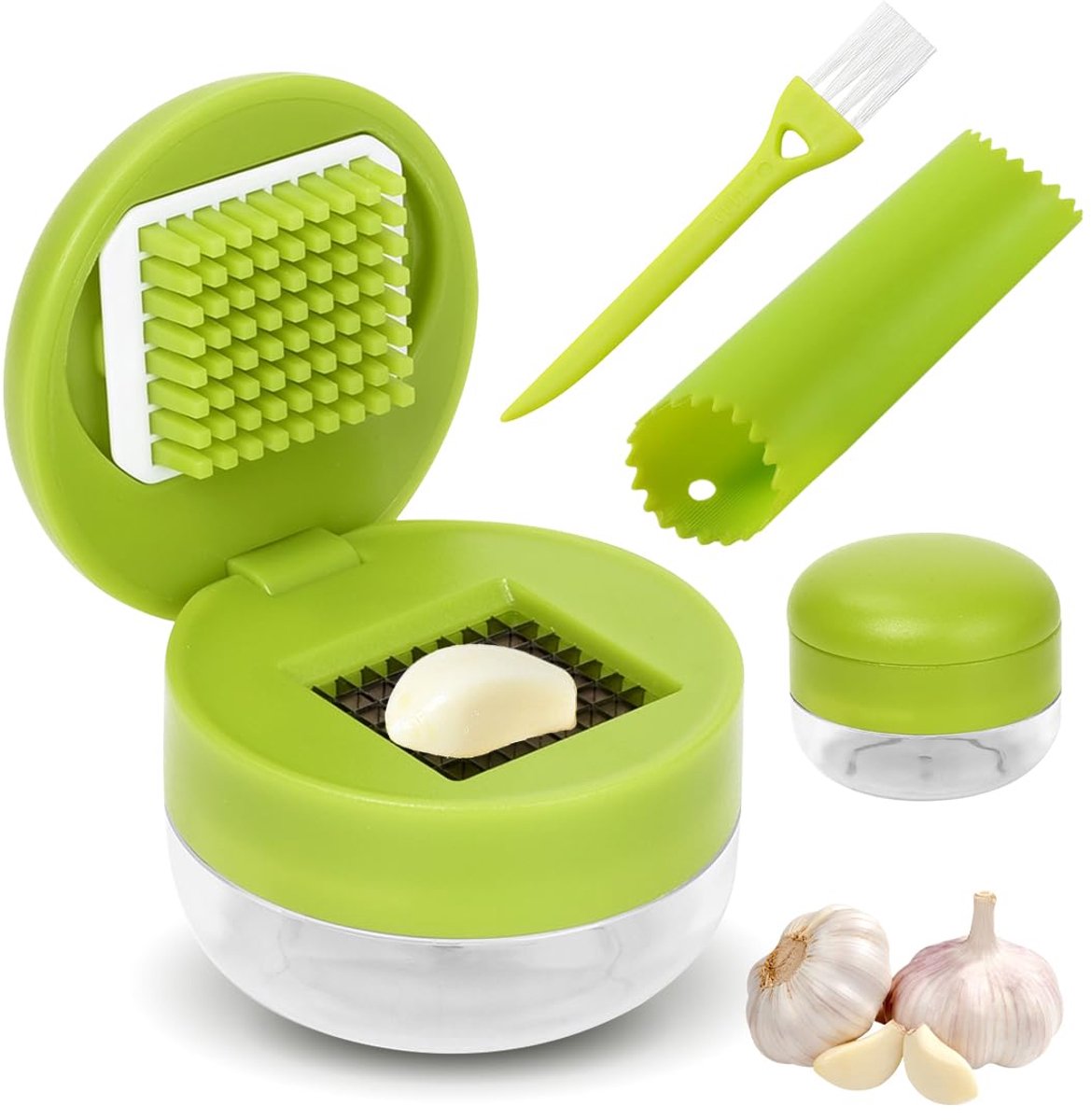 Unyqoos® Complete set met knoflookpers en schiller voor eenvoudig koken