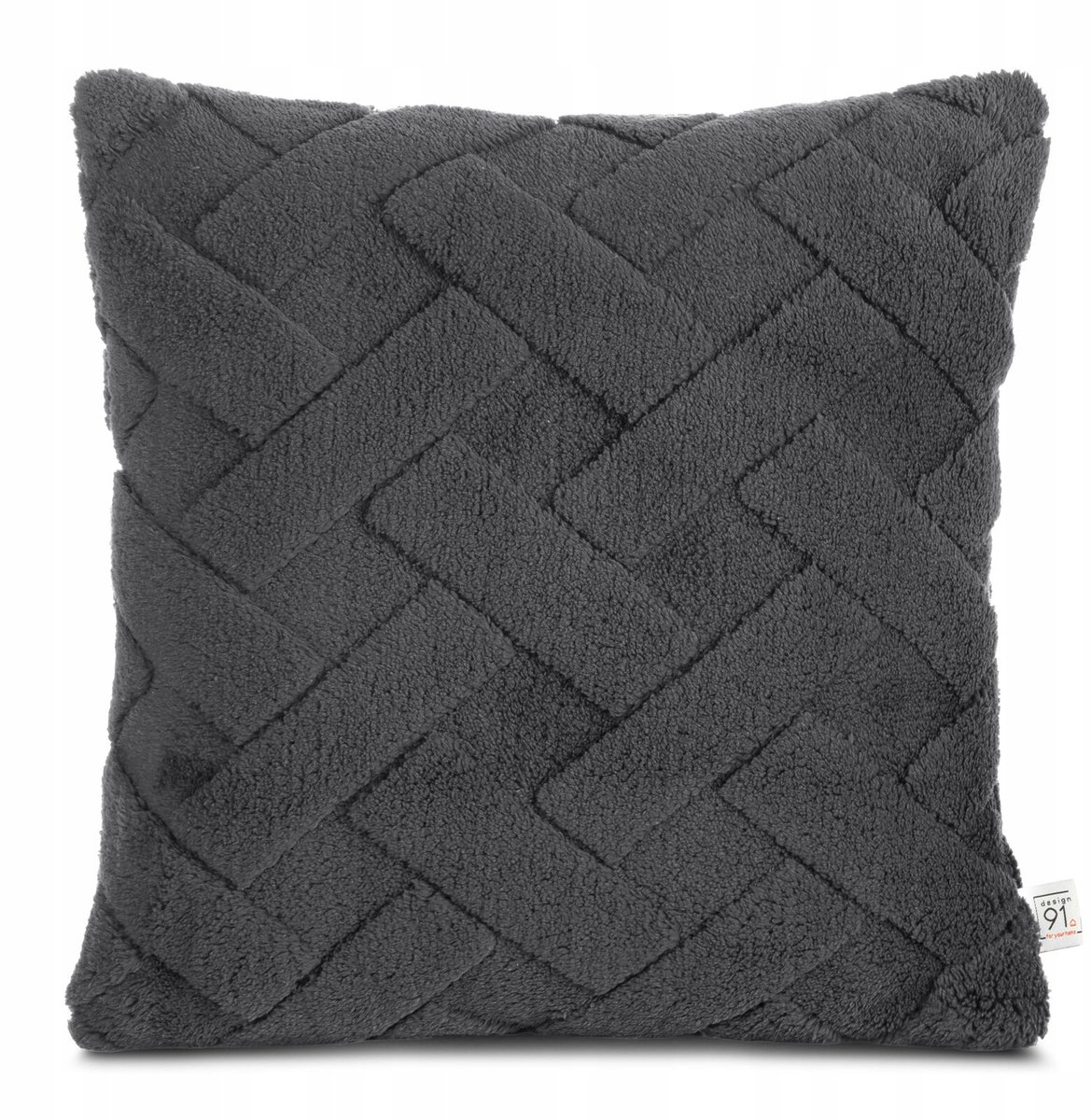 Design91 Caro Flanel Sierkussenhoes 45x45 cm Staalblauw