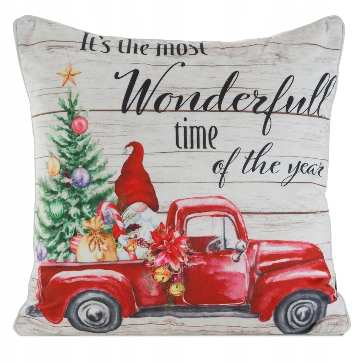 Kerstkussenhoes Decoratief 45x45cm - Sinterklaas in auto