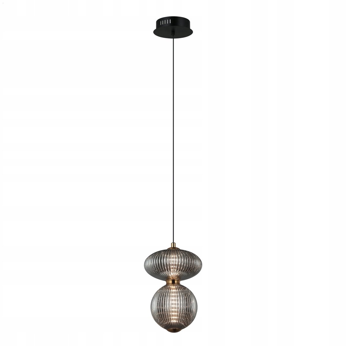 Italux NICO PND-8545-2B-AB-SG LED Hanglamp Zwart/Messing/Goud