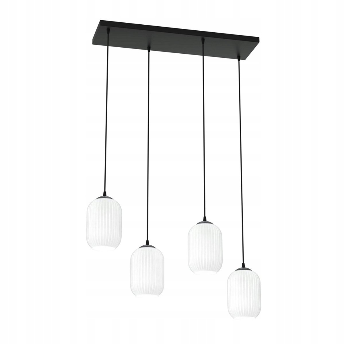 Emibig VERDI 4 BL OPAL hanglamp - Zwart, metaal, glas, E27