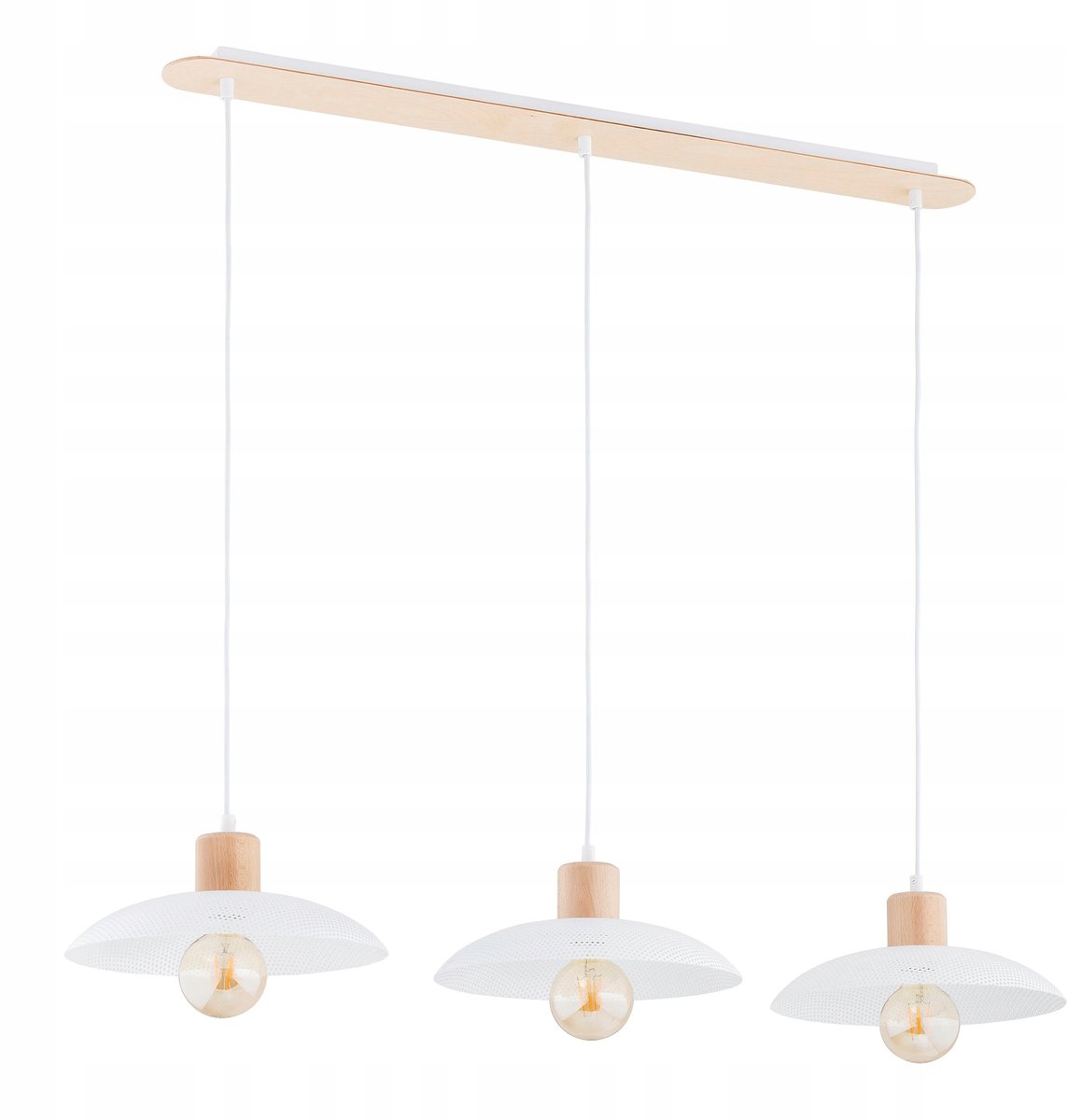Neli Hanglamp Wit Metala & Hout 3xE27 - Verstelbage van Stjl Resources