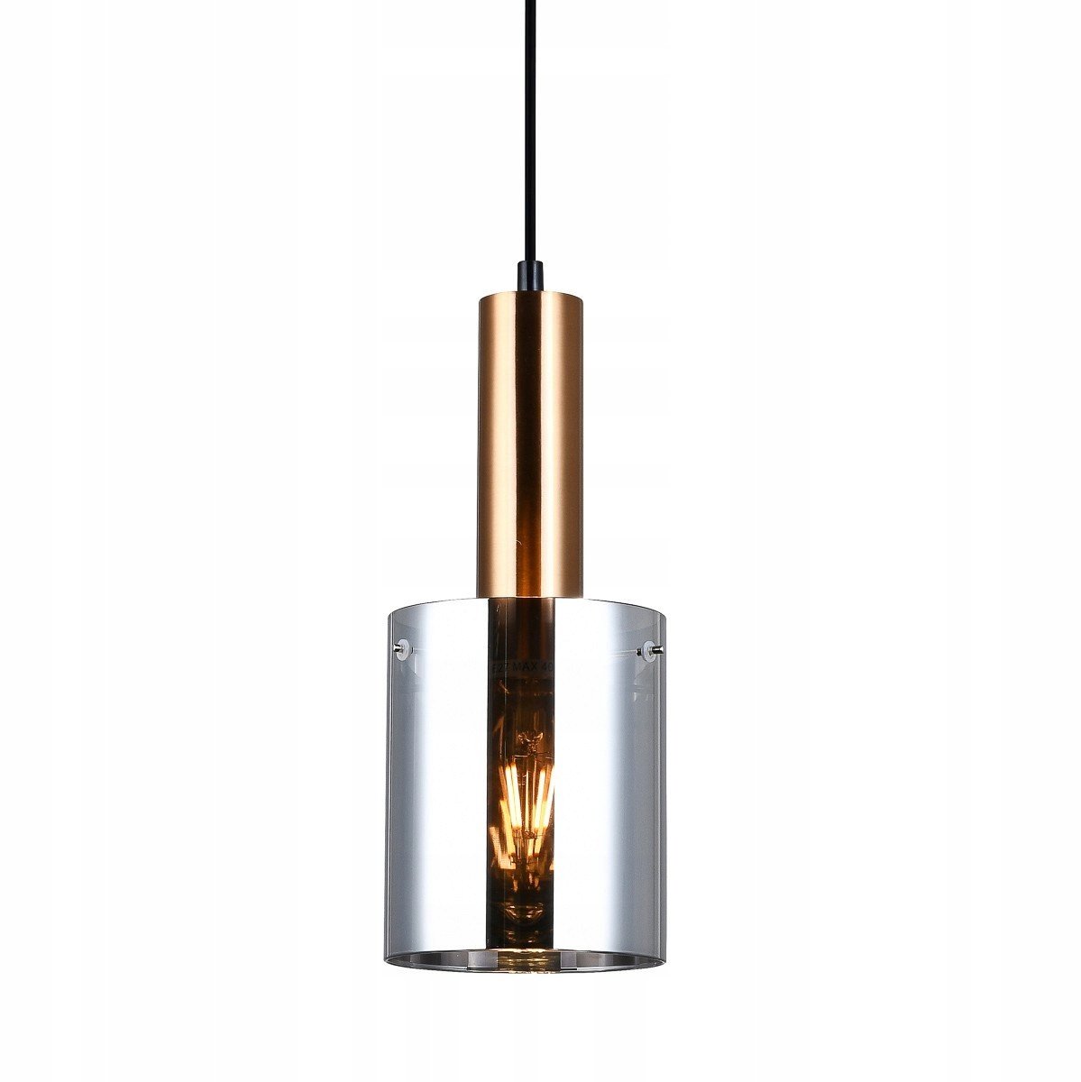 Sardo Hanglamp PND-5581-1-BRO+SG - Messing & Rookglas