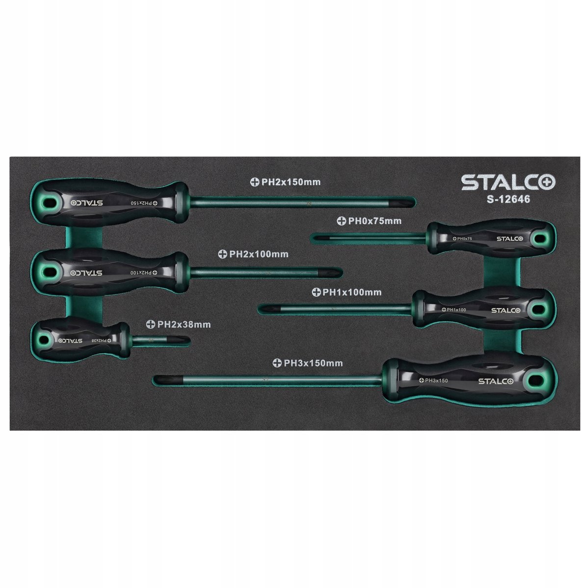 Stalco Phillips Schroevendraaierset S2, 6 Delig, EVA Inleg