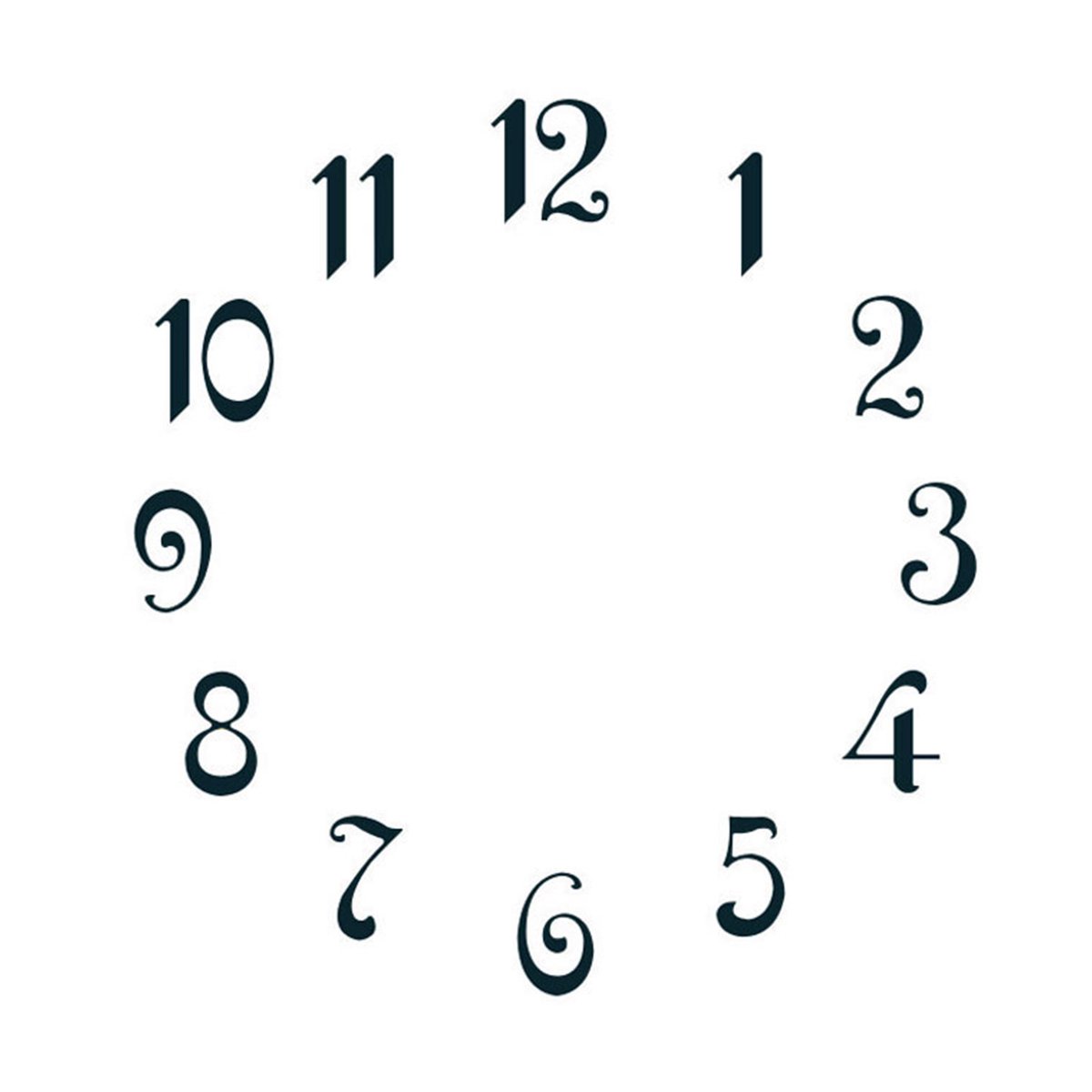 Cijferset Arabische cijfers messing L=20mm