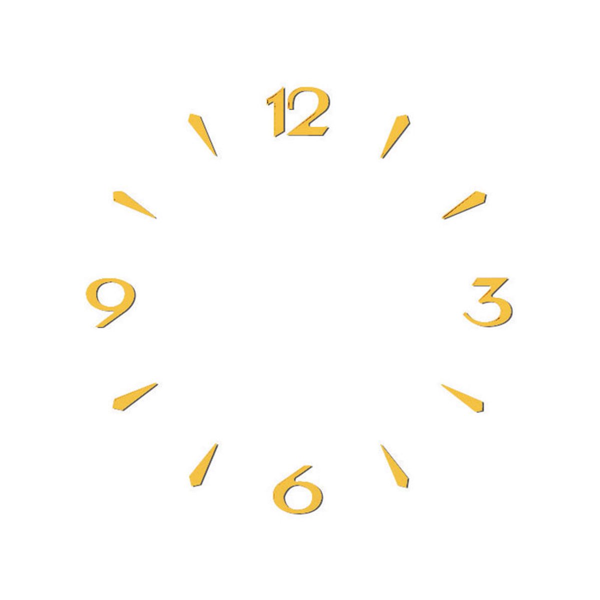 Cijferset Arabische cijfers + wiggen messing geborsteld geel L:15mm