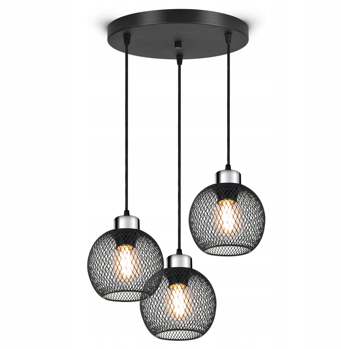 Luxe LOFT Hanglamp Zwart Metaal E27 - Vintage Stijl